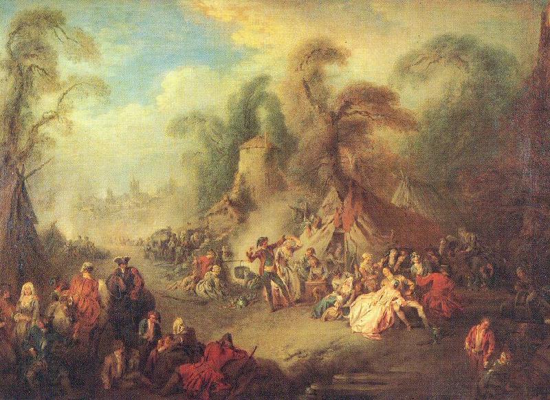 Pater, Jean-Baptiste A Country Festival with Soldiers Rejoicing China oil painting art